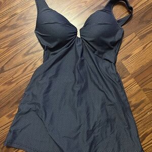 Women's Navy Polka Dot One Piece Swimsuit